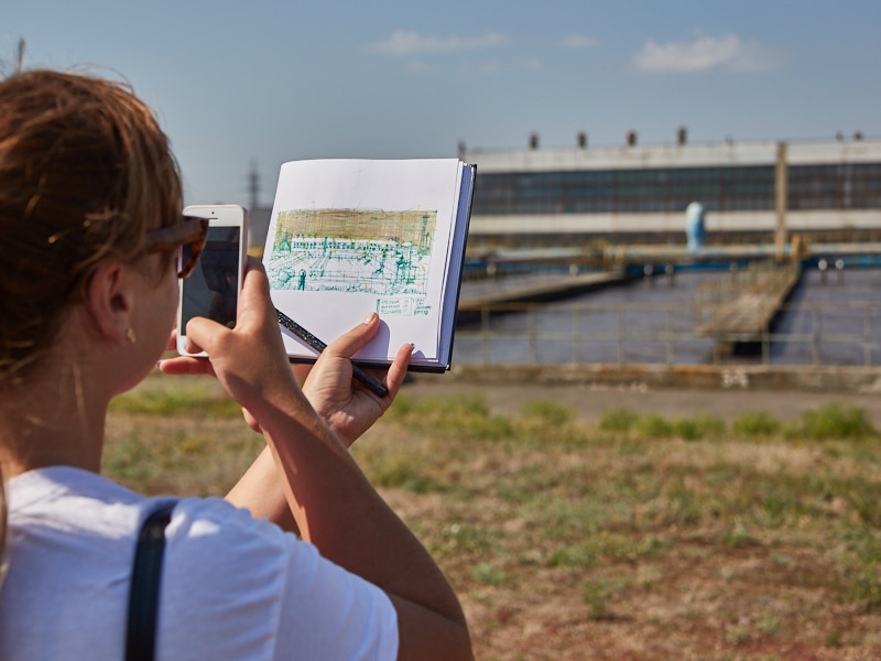 Художники і фотографи проекту «Urban sketchers» відвідали Диканівські очисні споруди 